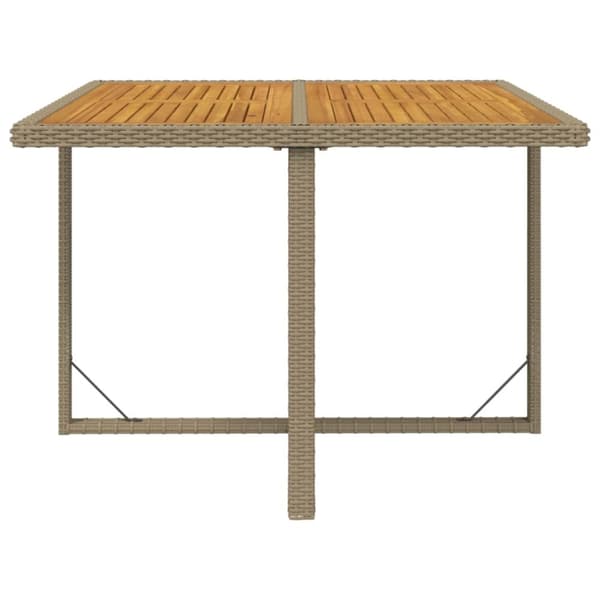 The Living Store spisebordssæt til haven 9 dele med hynder polyrattan beige -  Havemøbelsæt