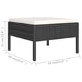 Miniatyrbillede 8 af 11: The Living Store loungesæt til haven 6 dele med hynder polyrattan sort -  Havemøbelsæt