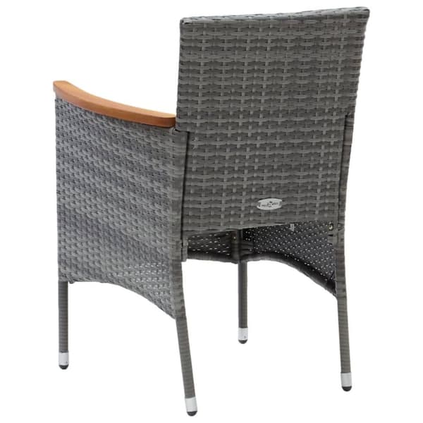 The Living Store spisebordssæt til haven 7 dele med hynder polyrattan grå - Havemøbelsæt
