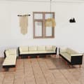 Miniatyrbillede 2 af 10: The Living Store loungesæt til haven 10 dele med hynder polyrattan sort -  Havemøbelsæt