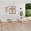 Miniatyrbillede 2 af 11: The Living Store loungesæt til haven 8 dele massivt fyrretræ hvid -  Havemøbelsæt