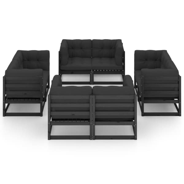 The Living Store Loungegrupp med dynor 8 delar massiv furu - Utemöbelgrupper
