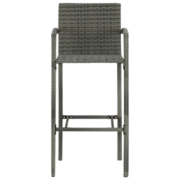 The Living Store udendørs barsæt 5 dele med armlæn polyrattan grå - Havemøbelsæt