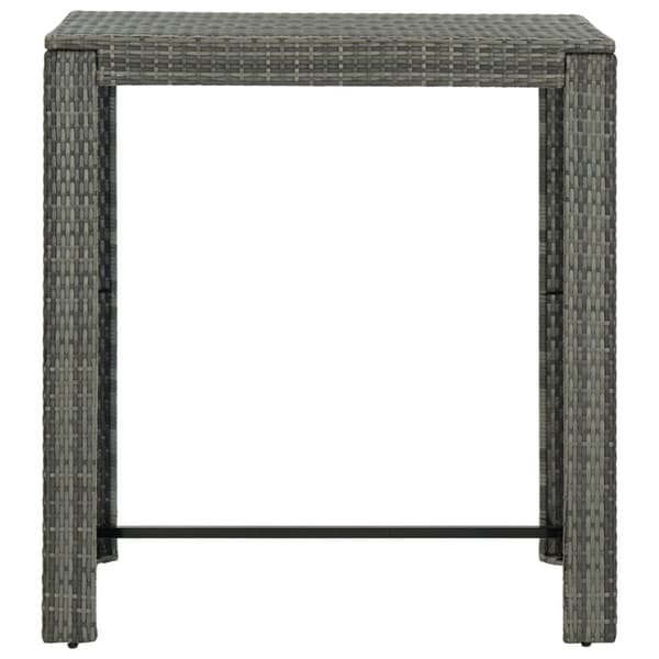 The Living Store udendørs barsæt 5 dele med armlæn polyrattan grå - Havemøbelsæt