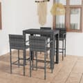 Miniatyrbillede 2 af 11: The Living Store udendørs barsæt 5 dele med armlæn polyrattan grå -  Havemøbelsæt