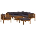 Miniatyrbild 3 av 11: The Living Store Loungegrupp för trädgården med dynor 8 delar massivt akaciaträ -  Utemöbelgrupper