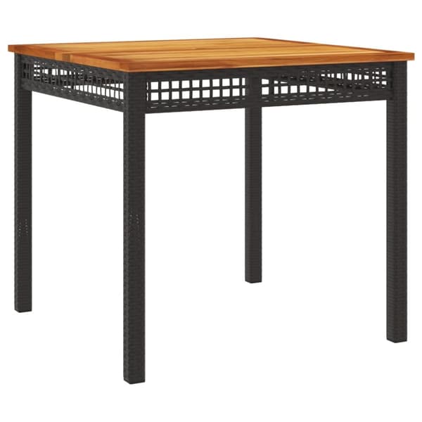 The Living Store Matgrupp för trädgården med dynor 5 delar svart konstrottning - Utemöbelgrupper