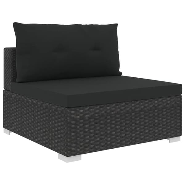 Havemøbelsæt - Living loungesæt til haven 6 dele med hynder polyrattan sort