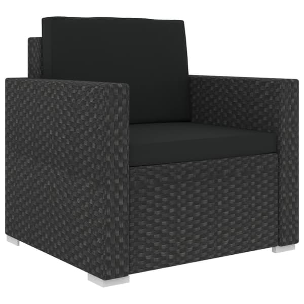 Havemøbelsæt - Living loungesæt til haven 6 dele med hynder polyrattan sort