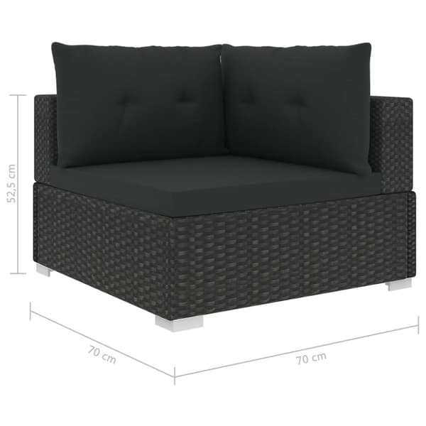 Havemøbelsæt - Living loungesæt til haven 6 dele med hynder polyrattan sort