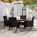 Miniatyrbillede 2 af 9: Havemøbelsæt - Living spisebordssæt til haven 5 dele polyrattan sort