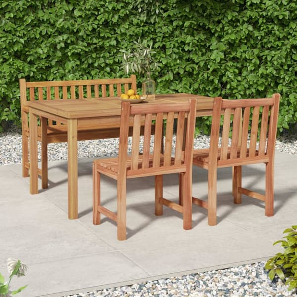 Utemöbelgrupper - Living Matgrupp för trädgården 4 delar massiv teak