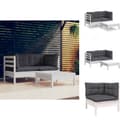 Miniatyrbillede 1 af 11: Havemøbelsæt - Living loungesæt til haven 3 dele med antracitgrå hynder fyrretræ