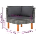 Miniatyrbild 8 av 10: Utemöbelgrupper - Living Loungegrupp för trädgården 9 delar med dynor konstrotting grå