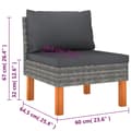 Miniatyrbild 10 av 10: Utemöbelgrupper - Living Loungegrupp för trädgården 9 delar med dynor konstrotting grå