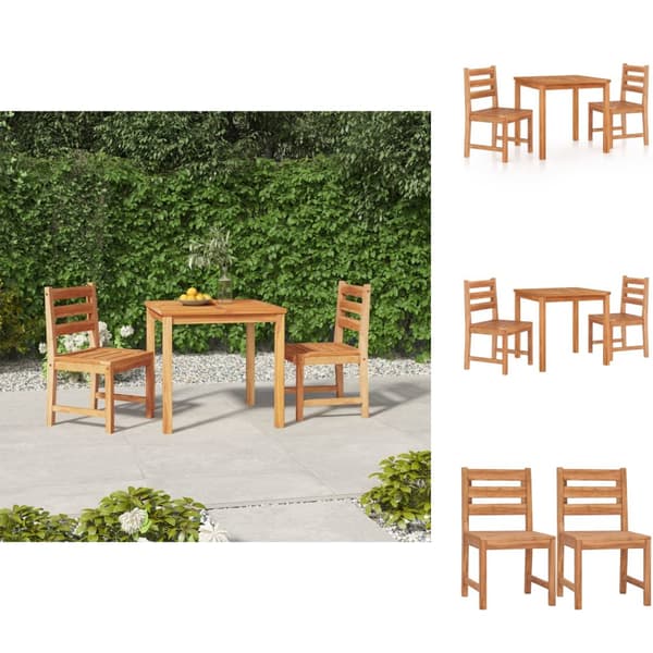 Utemöbelgrupper - Living Matgrupp för trädgården 3 delar massiv teak