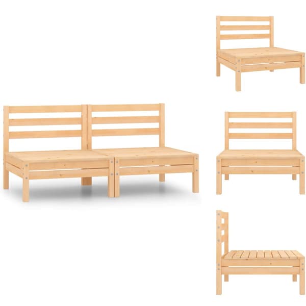 Ulkokalustesarjat - Living Puutarhan keskisohvat 2 kpl täysi mänty