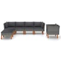 Miniatyrbillede 3 af 11: Havemøbelsæt - Living loungesæt til haven 7 dele polyrattan og eukalyptustræ grå