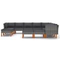 Miniatyrbillede 4 af 10: Havemøbelsæt - Living loungesæt til haven 12 dele med hynder polyrattan grå