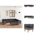 Miniatyrbillede 1 af 10: Havemøbelsæt - Living loungesæt til haven 12 dele med hynder polyrattan grå