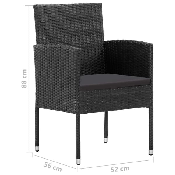 Havemøbelsæt - Living spisebordssæt til haven 5 dele polyrattan sort