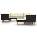 Miniatyrbillede 4 af 10: Havemøbelsæt - Living loungesæt til haven 9 dele med hynder polyrattan sort
