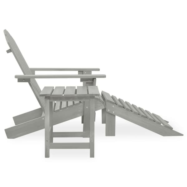 Utemöbelgrupper - Living Adirondackstol med fotpall och bord massivt granträ