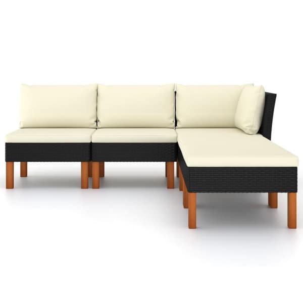 Utemöbelgrupper - Living Loungegrupp för trädgården med dynor 5 delar konstrotting svart
