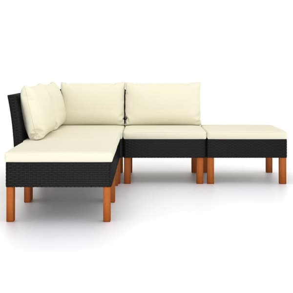Utemöbelgrupper - Living Loungegrupp för trädgården med dynor 5 delar konstrotting svart