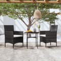 Miniatyrbillede 2 af 9: Havemøbelsæt - Living spisebordssæt til haven 3 dele polyrattan sort