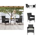 Miniatyrbillede 1 af 9: Havemøbelsæt - Living spisebordssæt til haven 3 dele polyrattan sort