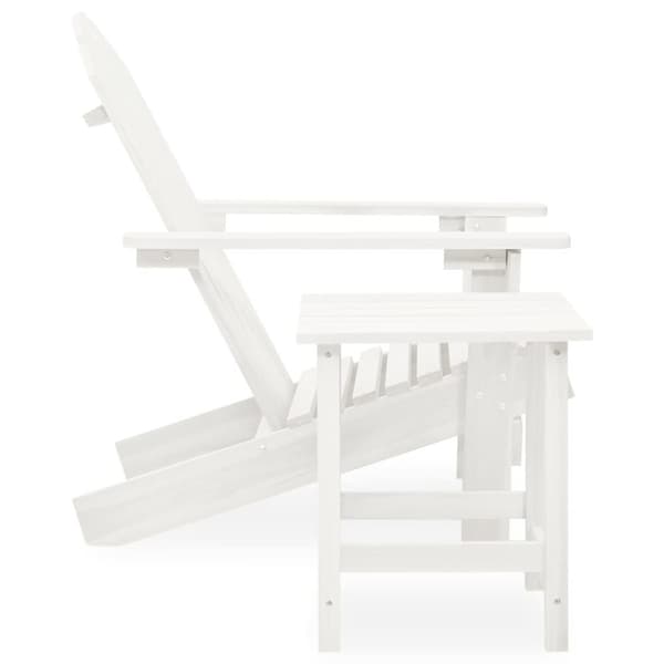 Utemöbelgrupper - Living Adirondackstol med bord massivt granträ vit
