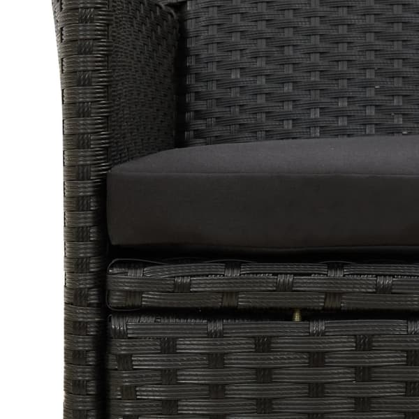 Havemøbelsæt - Living udendørs spisebordssæt 9 dele med hynder polyrattan sort