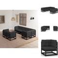 Miniatyrbillede 1 af 11: Havemøbelsæt - Living loungesæt til haven 7 dele med hynder massivt fyrretræ
