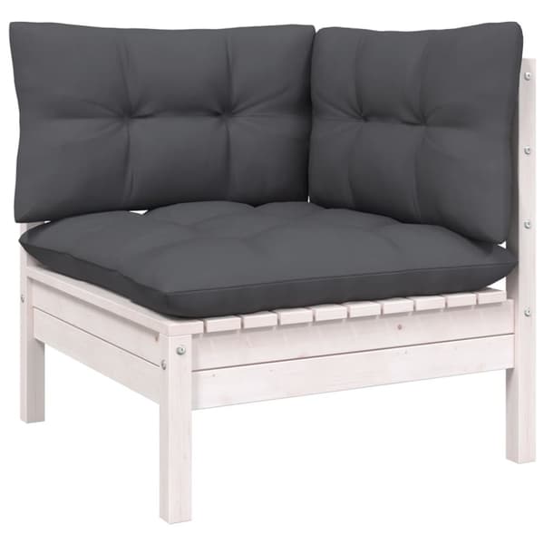 Utemöbelgrupper - Living Loungegrupp med dynor 6 delar vit massiv furu