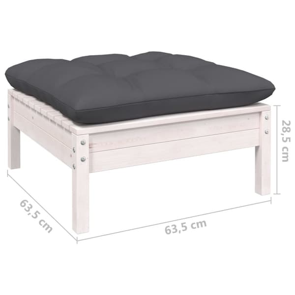 Utemöbelgrupper - Living Loungegrupp med dynor 6 delar vit massiv furu