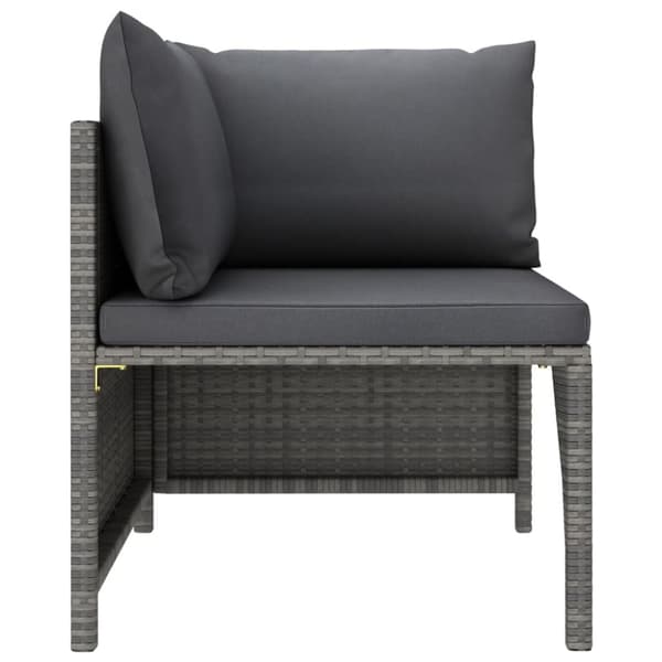 Utemöbelgrupper - Living Loungegrupp för trädgården med dynor 5 delar konstrotting grå