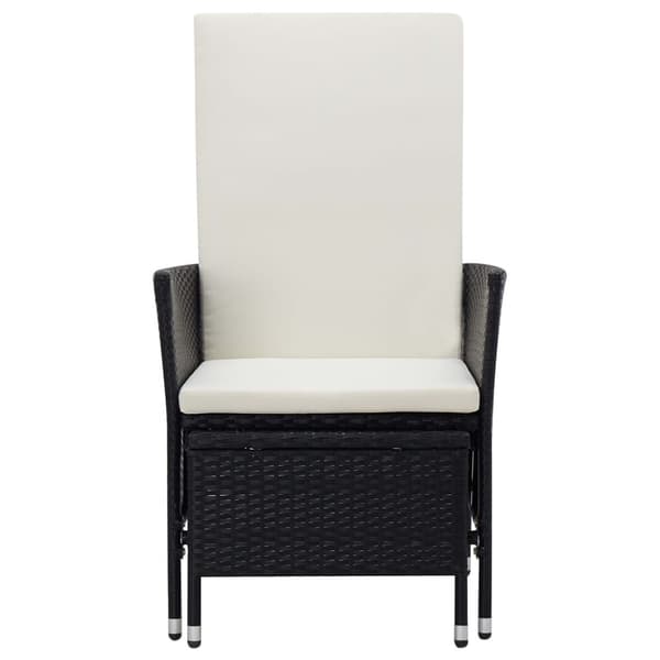 Utemöbelgrupper - Living Loungegrupp för trädgården med dynor 2 delar konstrotting svart