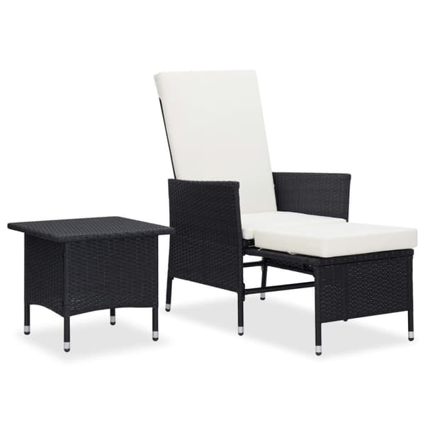 Utemöbelgrupper - Living Loungegrupp för trädgården med dynor 2 delar konstrotting svart