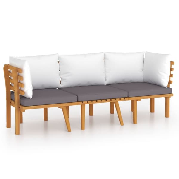 Loungegrupp för trädgården med dynor 3 delar massivt akaciaträ - Trädgårdsloungegrupp - Trädgårdsloungeset - Home & Living