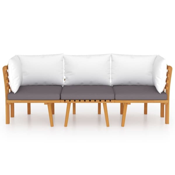 Loungegrupp för trädgården med dynor 3 delar massivt akaciaträ - Trädgårdsloungegrupp - Trädgårdsloungeset - Home & Living