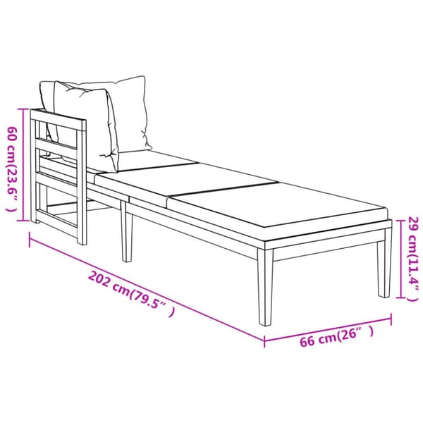 Liggestole med cremehvide hynder 2 stk. Akacietræ - Liggestol - Liggestole - Home & Living