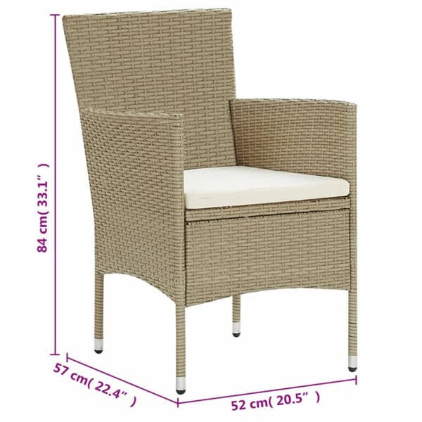 Spisebordssæt til haven 11 dele polyrattan beige - Spisebordssæt Til Haven - Udendørs Spisebordssæt - Home & Living