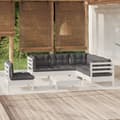 Miniatyrbillede 2 af 10: Loungesæt til haven 6 dele med hynder fyrretræ hvid - Haveloungesæt - Loungesæt Til Haven - Home & Living