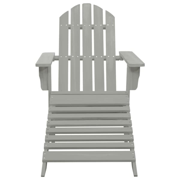 Adirondack-havestol med fodstøtte og bord massivt grantræ grå - Havestol - Havestole - Home & Living