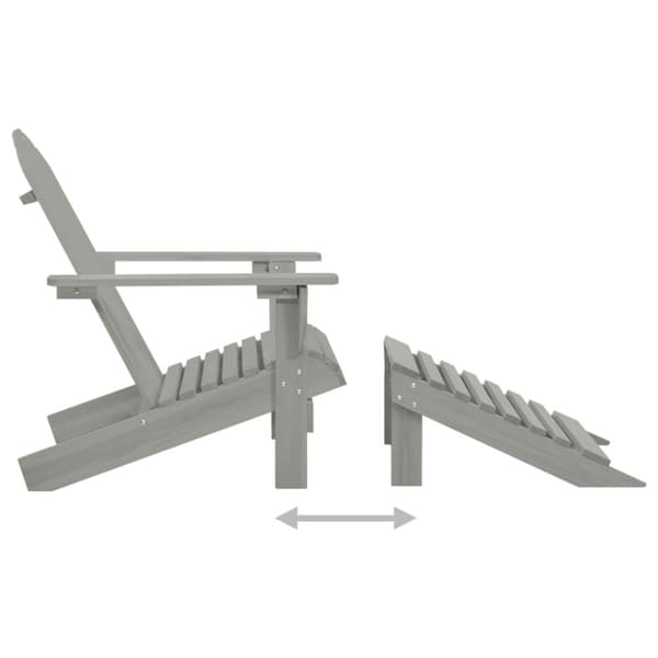 Adirondack-havestol med fodstøtte og bord massivt grantræ grå - Havestol - Havestole - Home & Living