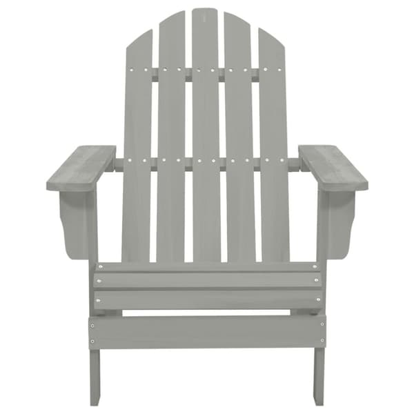 Adirondack-havestol med fodstøtte og bord massivt grantræ grå - Havestol - Havestole - Home & Living