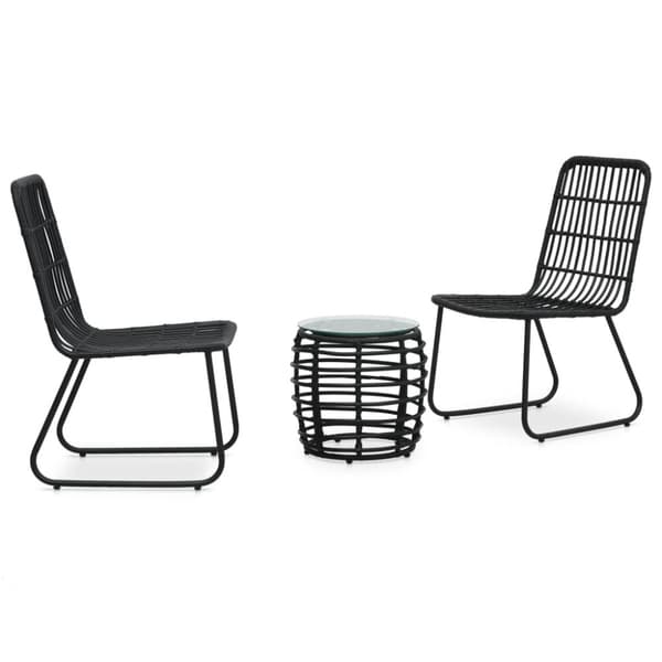 Caféset 3 delar konstrotting svart - Bistrogrupp - Bistrogrupp - Home & Living
