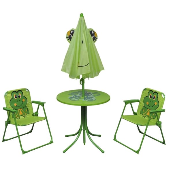 Cafébord för barn med parasoll 3 delar grön - Trädgårdsbord Och Trädgårdsstol - Trädgårdsbord Och Trädgårdsstolar - Home & Living