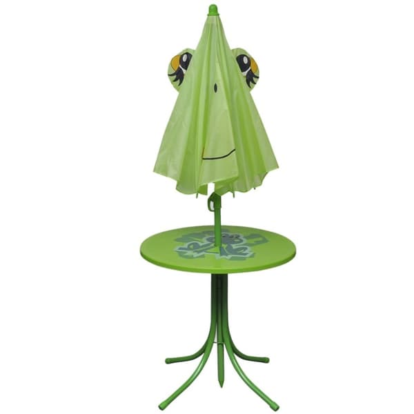 Cafébord för barn med parasoll 3 delar grön - Trädgårdsbord Och Trädgårdsstol - Trädgårdsbord Och Trädgårdsstolar - Home & Living